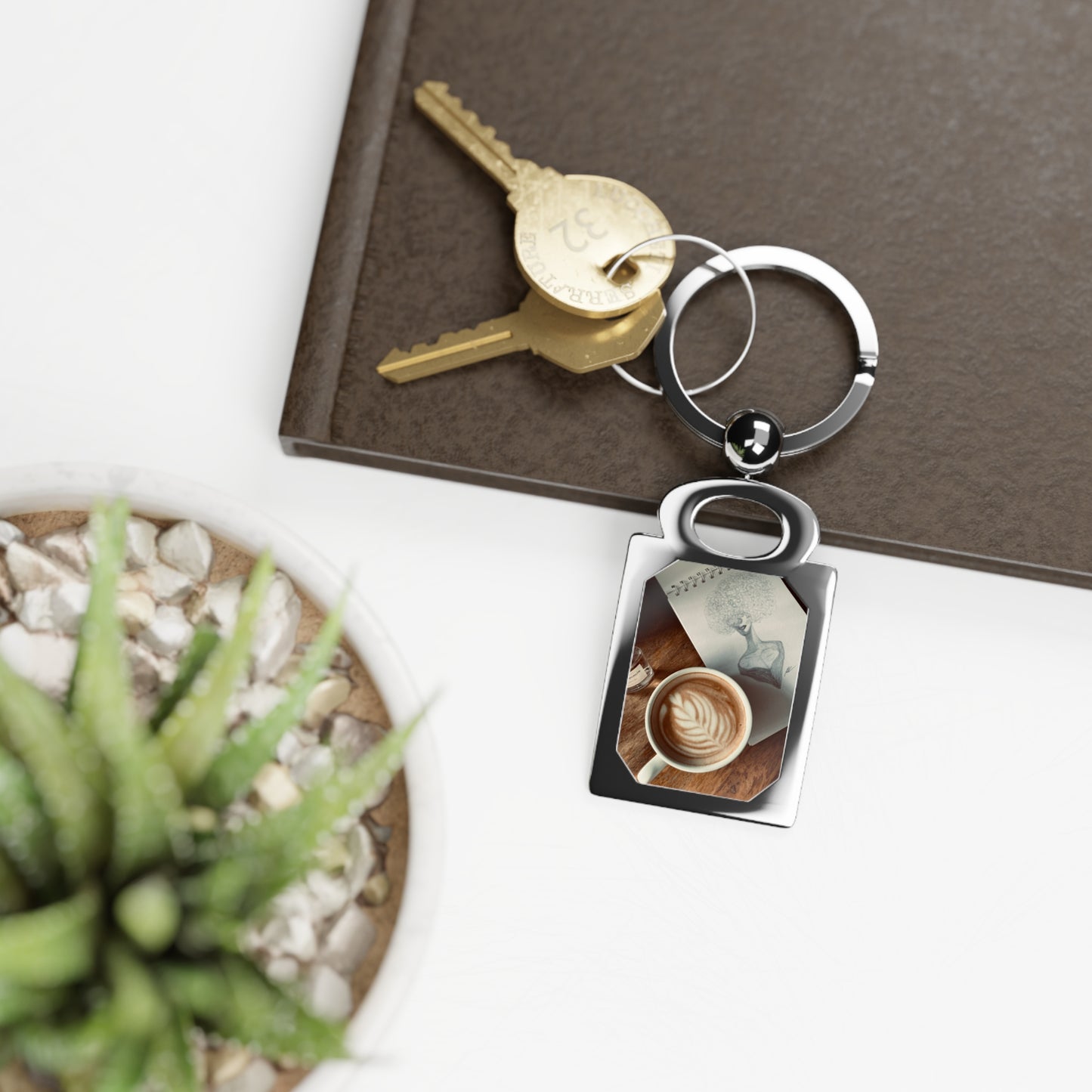 Personalized Rectangle Photo Keyring — Custom Picture Metal Keychain