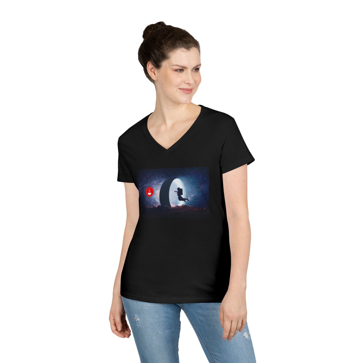 Cosmic Discovery V-Neck T-Shirt for Dreamers