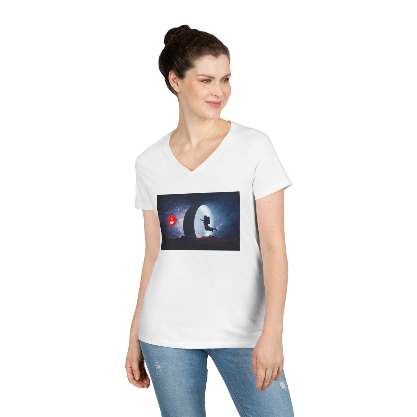Cosmic Discovery V-Neck T-Shirt for Dreamers