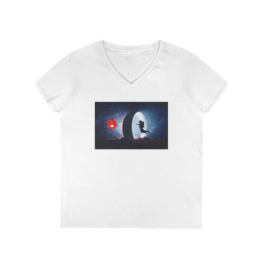 Cosmic Discovery V-Neck T-Shirt for Dreamers