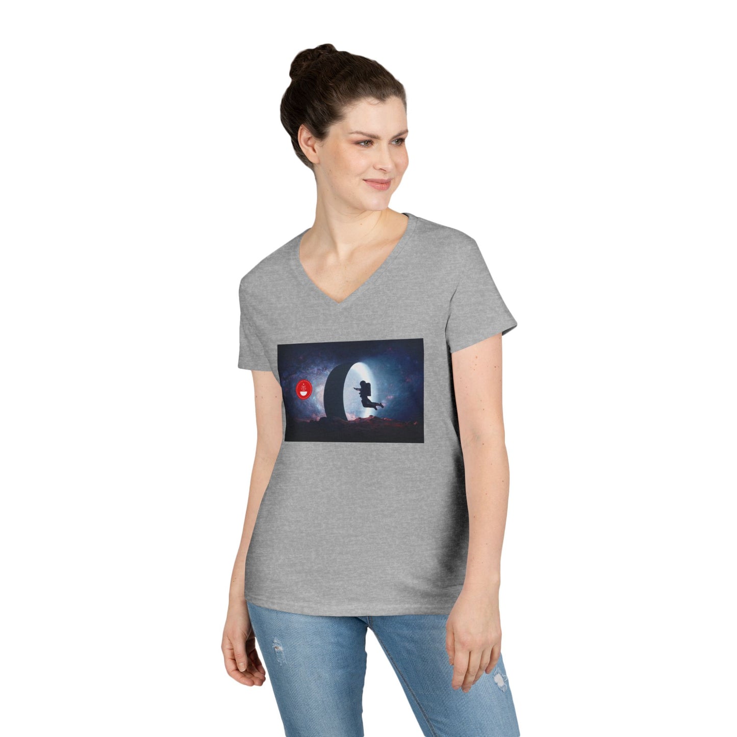 Cosmic Discovery V-Neck T-Shirt for Dreamers